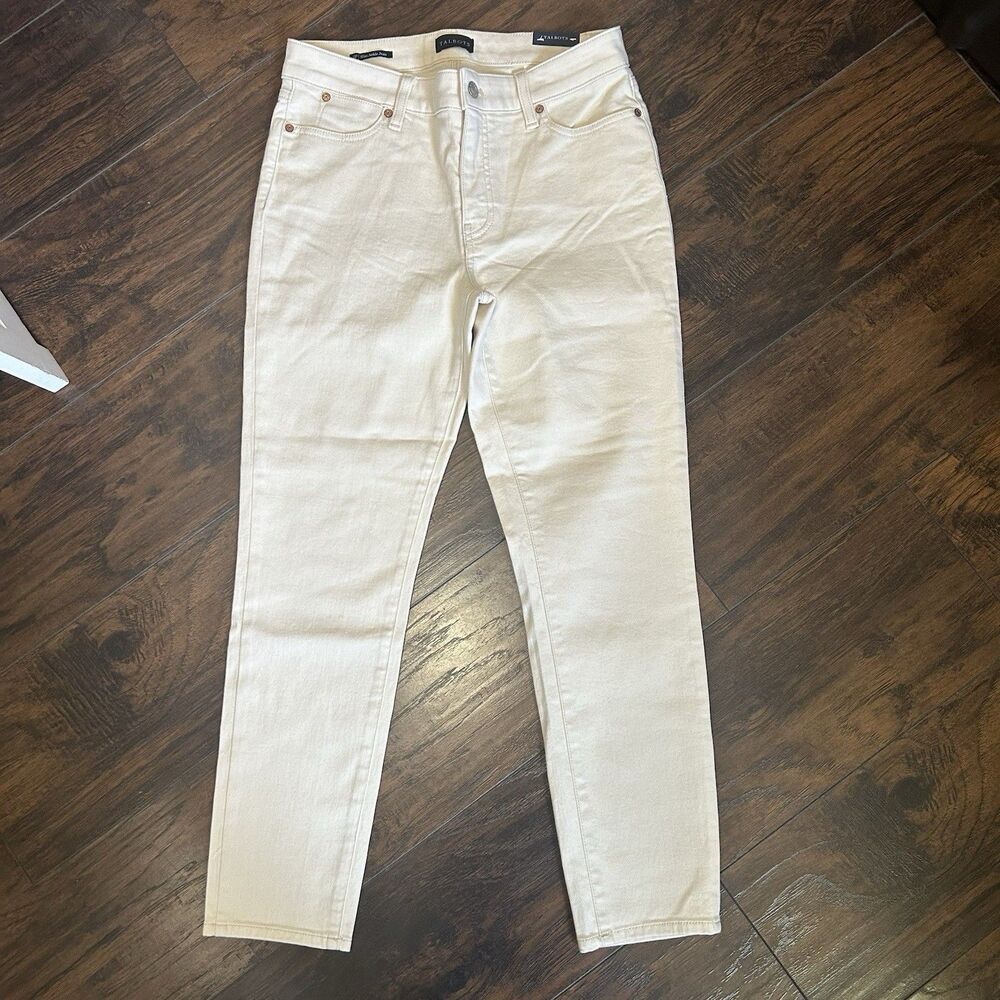 NWT Talbots Slim Ankle Jean Women’s Size 6P Cream Ankle Length